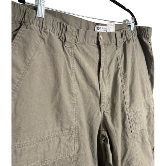 Columbia Mens Zip Off Legs Hiking Pants Size 44/30 Pockets Elastic Waist Tan - Picture 5 of 8